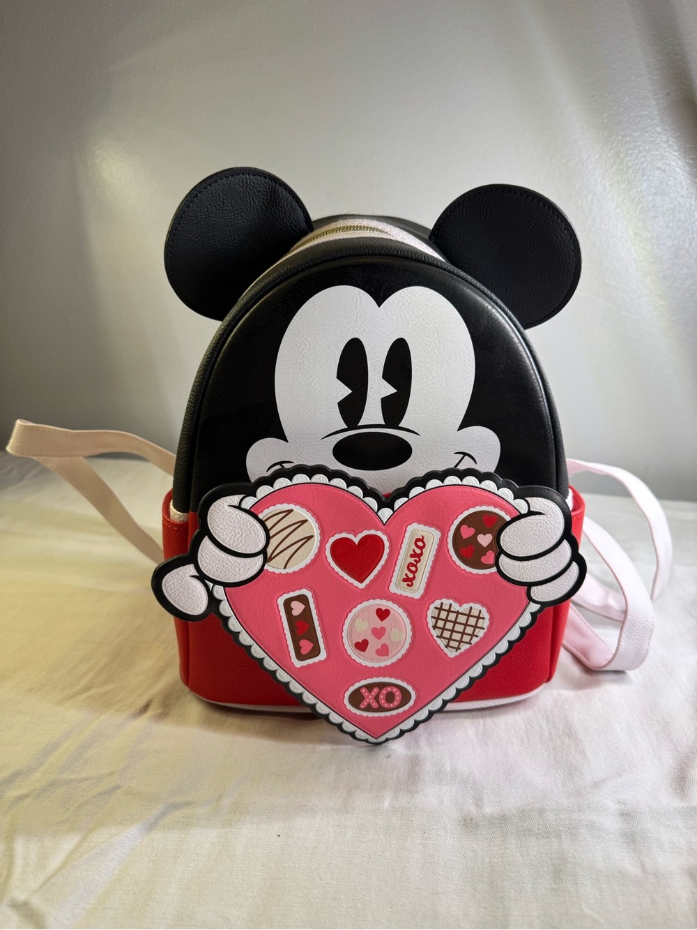 Loungefly Heart Cookie Mickey-Style Mini Backpack - Black & Pink